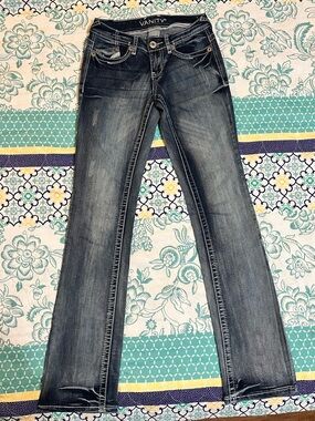 Vanity Women's Boot Cut Jeans in Dark Blue Wash